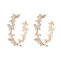Butterfly Big Hoop Earring Full Cubic Zircon Circle Earrings For Women Girls Rhinestone Round Earring Jewelry Good Gift