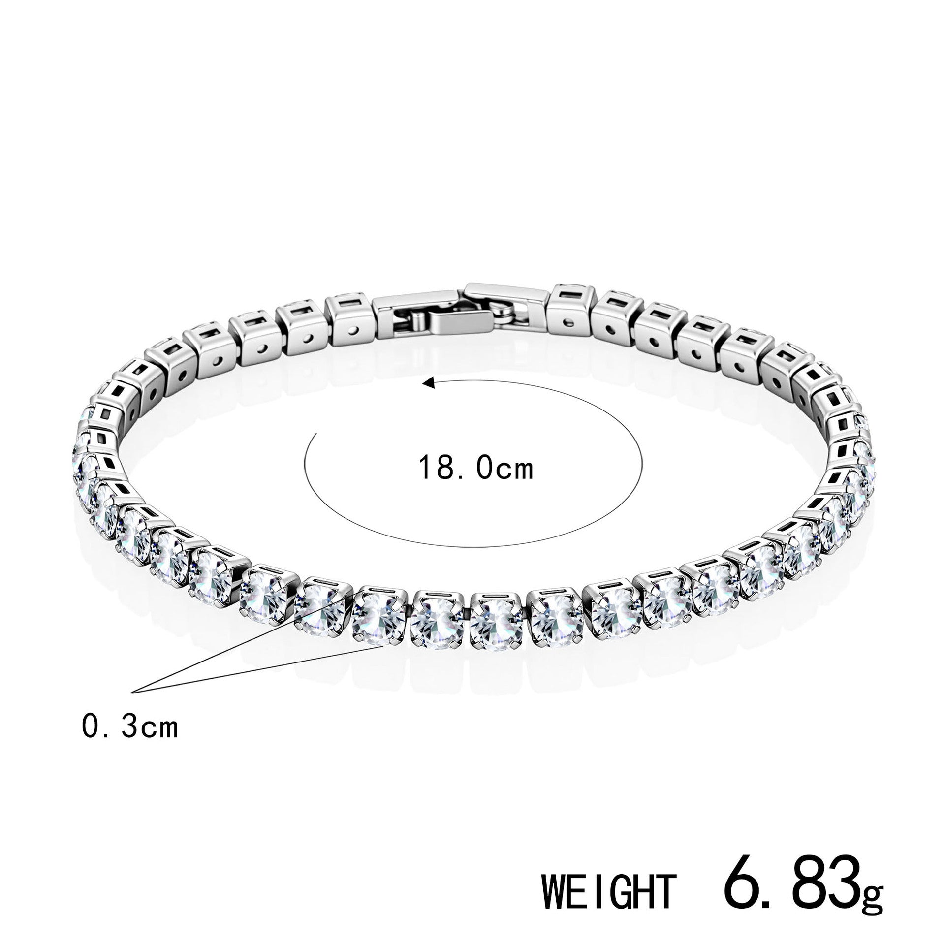 Lightweight Luxury Fully Diamond-encrusted Copper Bracelet