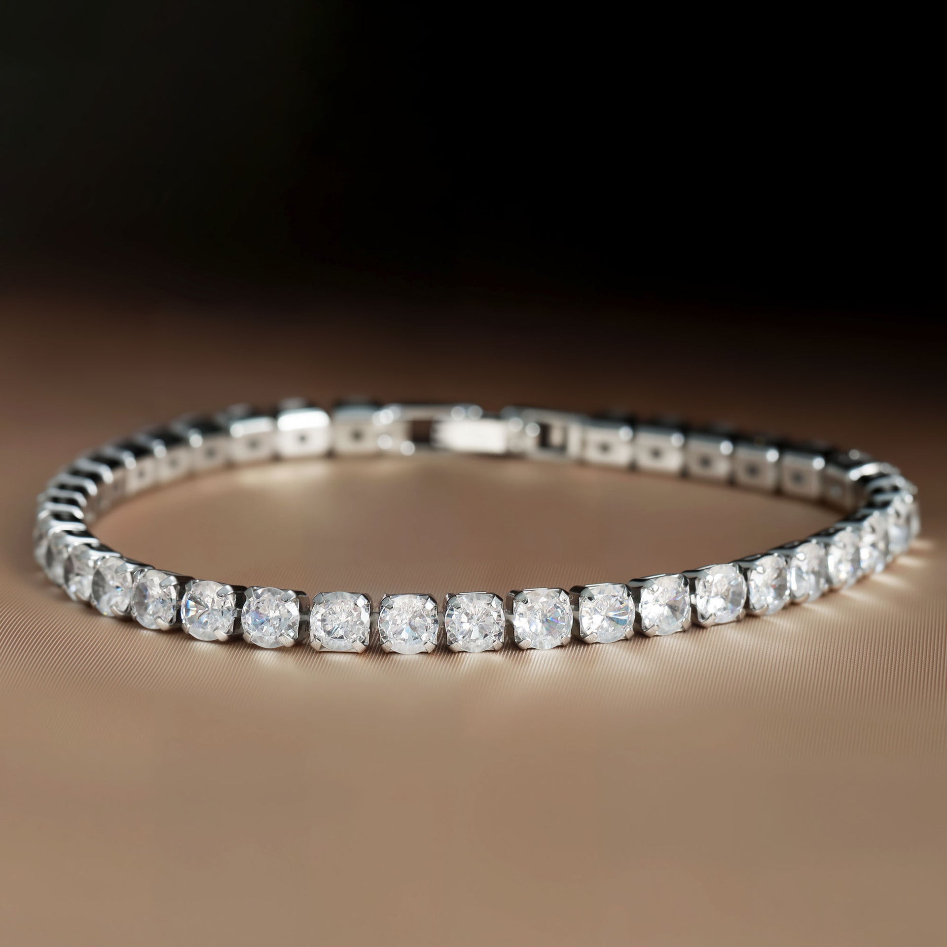 Lightweight Luxury Fully Diamond-encrusted Copper Bracelet